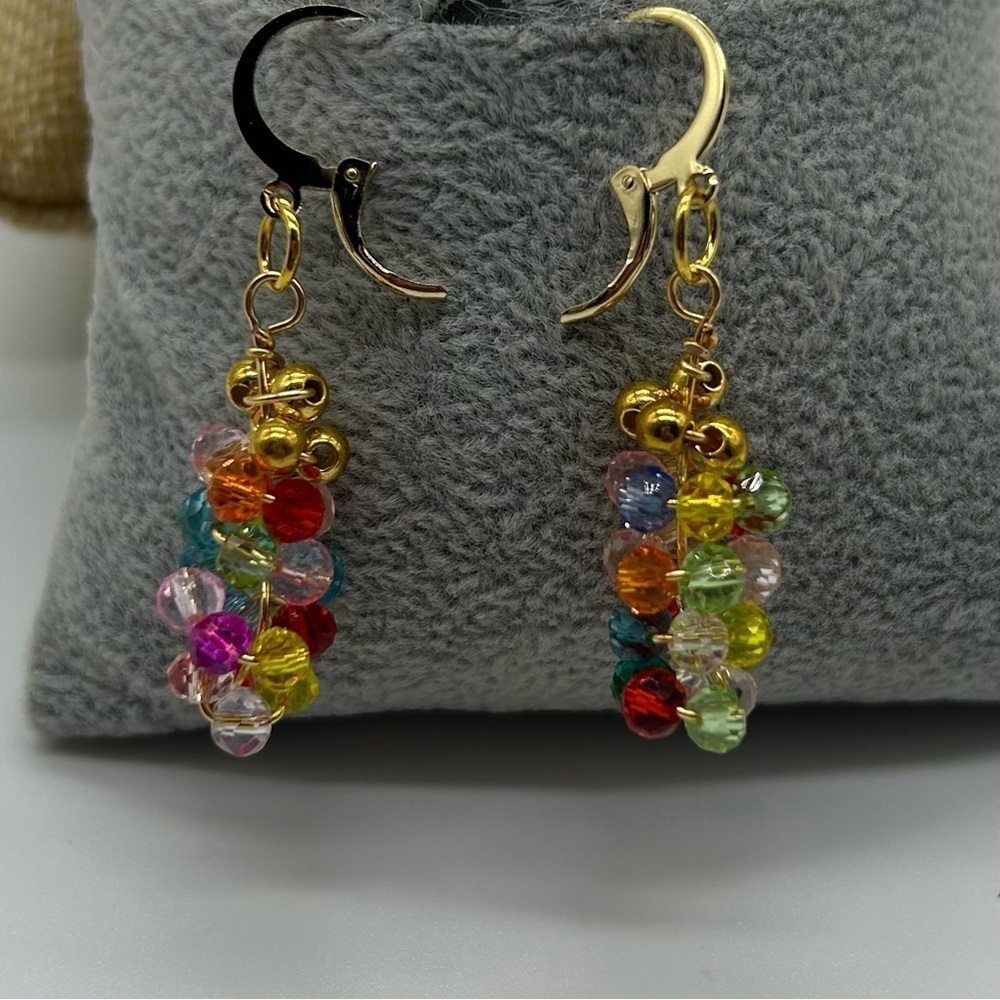New multi color crystal wired handmade
Earrings - Picture 3 of 6